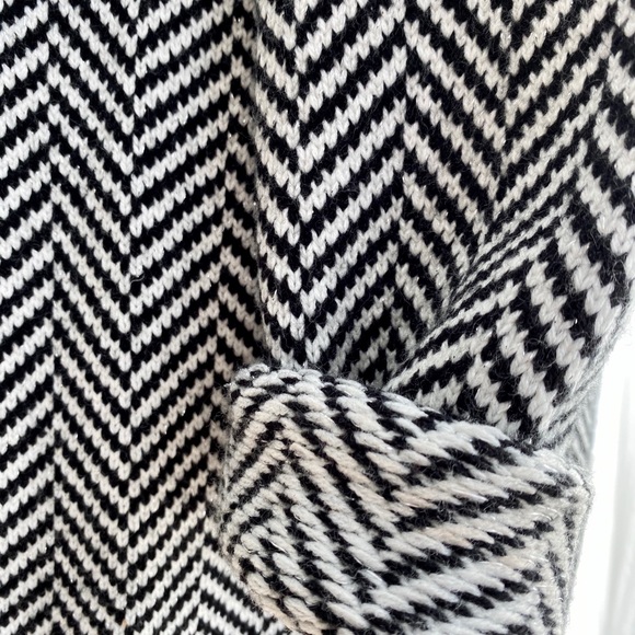 BLACK White WHBM Long Herringbone Cardigan Coat - Picture 7 of 8